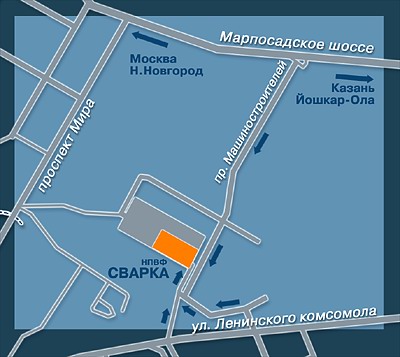 ЗАО «НПВФ «СВАРКА» - схема проезда